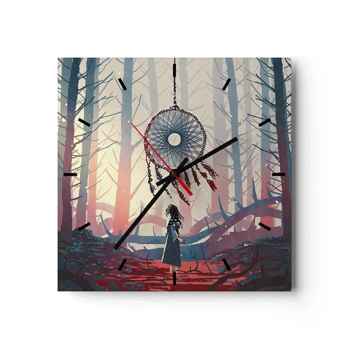 Relógio de parede - Relógio em vidro - O ritual secreto da felicidade - 40x40 cm