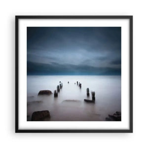 Pôster com moldura preta - Lago pensativo - 50x50 cm