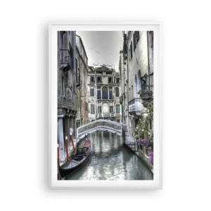 Pôster em moldura branca - Há séculos em devaneio silencioso - 61x91 cm