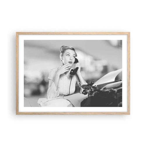 Pôster com moldura de carvalho claro - Olá, estes são os anos 50. - 70x50 cm