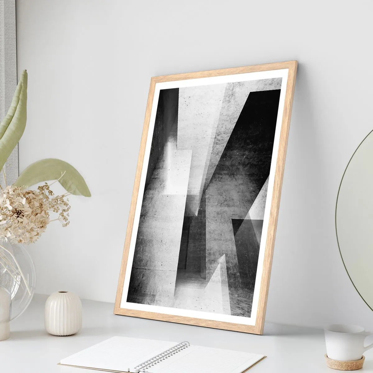 Pôster com moldura de carvalho claro - Estrutura espacial - 61x91 cm