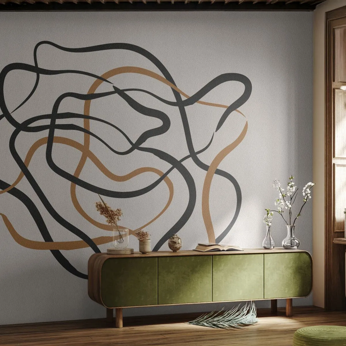 Papel de Parede Standard Eco - Tudo deu errado - Boho, Abstração, Linhas - 350x256 cm