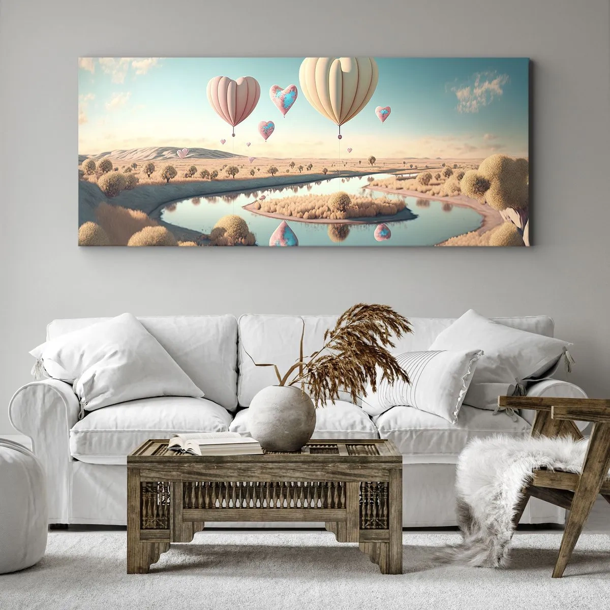 Quadro em tela - O amor permite se reerguer - 160x50 cm