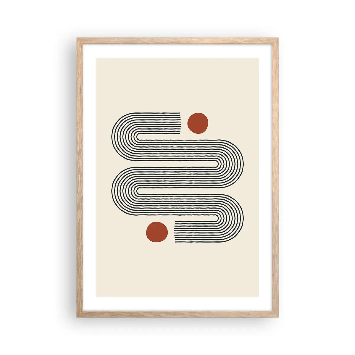 Pôster com moldura de carvalho claro - Do início ao fim - 50x70 cm