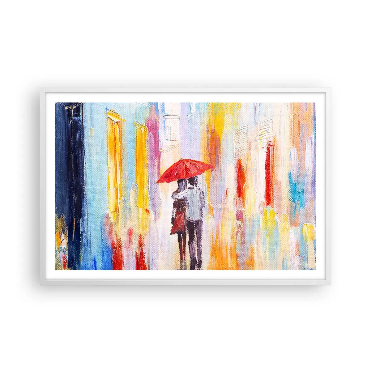 Pôster em moldura branca - Que continue a chover - 91x61 cm