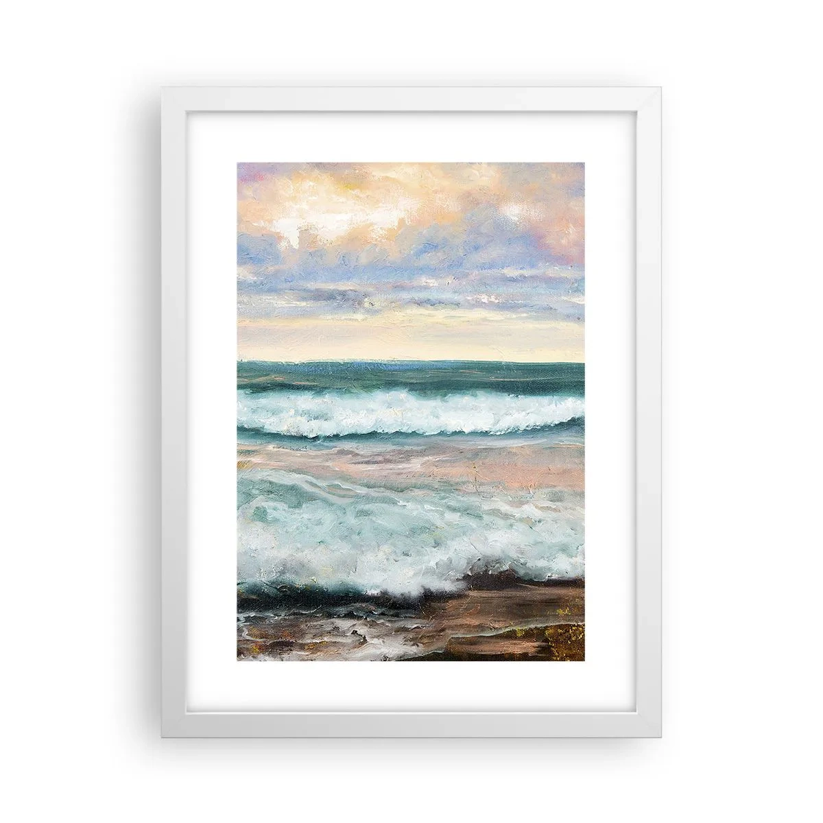 Pôster em moldura branca - Aqui suavizas a alma - 30x40 cm