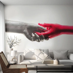 Papel de Parede Autocolante Deluxe Sticker - Juntos, mas diferentes - Mãos Humanas, Mão, Abstração - 100x70 cm