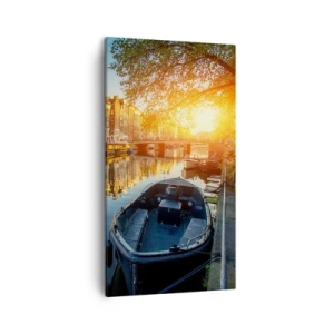 Quadro em tela - Manhã em Amsterdã - 45x80 cm