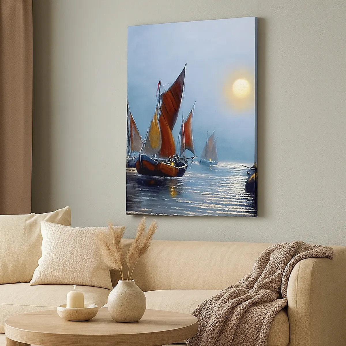 Quadro em tela - Pesca noturna - 50x70 cm