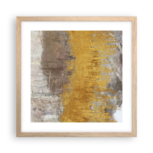 Pôster com moldura de carvalho claro - Uma explosão dourada - 40x40 cm