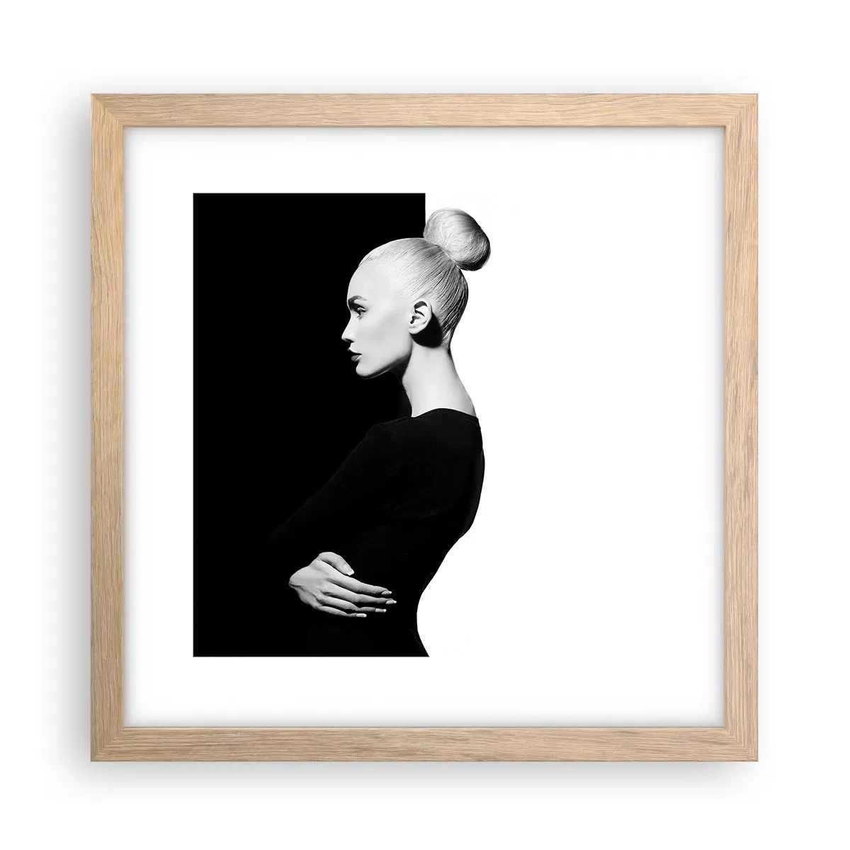 Pôster com moldura de carvalho claro - Simplesmente mulher - 30x30 cm