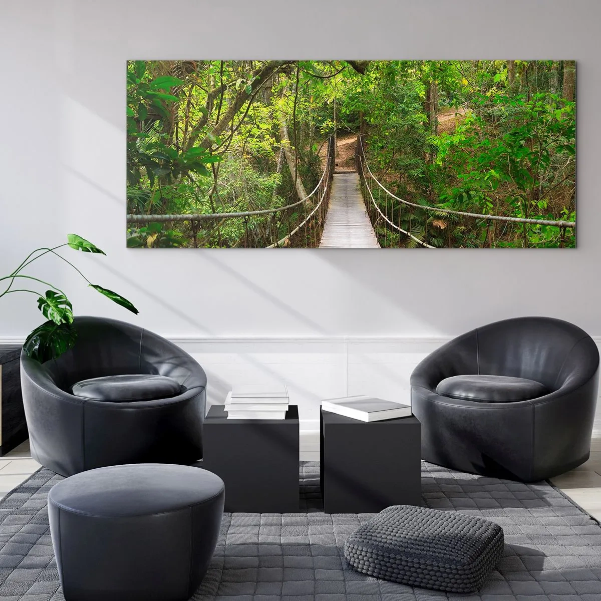 Quadro em vidro - Porque há uma videira a crescer no jardim - 140x50 cm