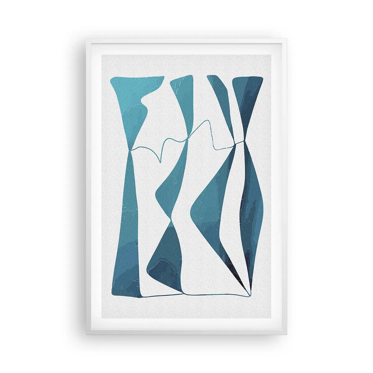 Pôster em moldura branca - Abstração: composto turquesa - 61x91 cm
