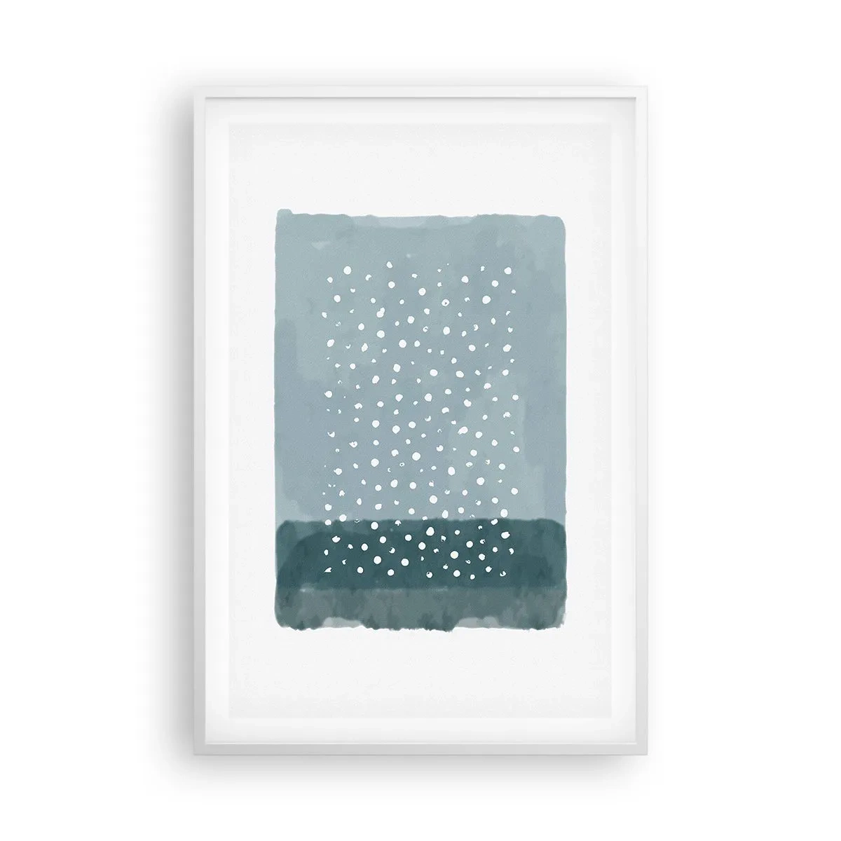 Pôster em moldura branca - Cultivado em azul - 61x91 cm