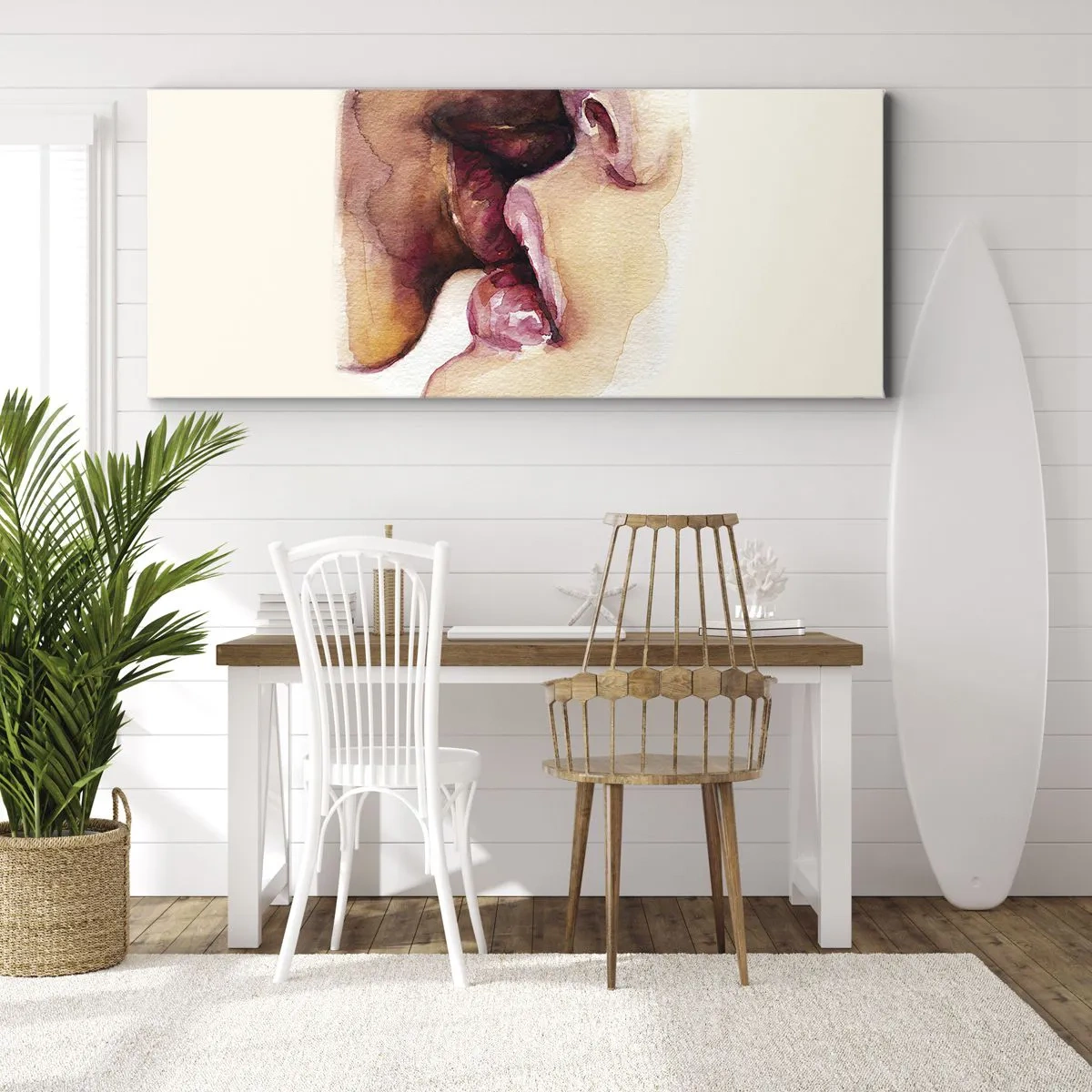 Quadro em tela - Como a noite e o dia, a terra e o céu - 160x50 cm