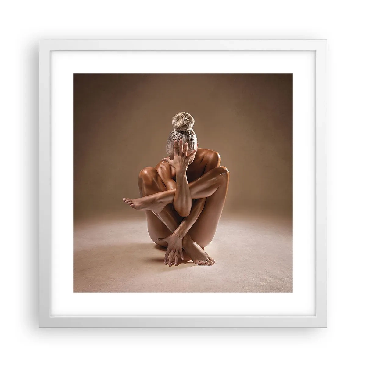 Pôster em moldura branca - Unidade de corpo e alma - 40x40 cm