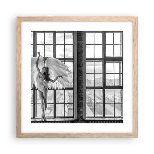 Pôster com moldura de carvalho claro - Cidade dos Anjos? - 40x40 cm