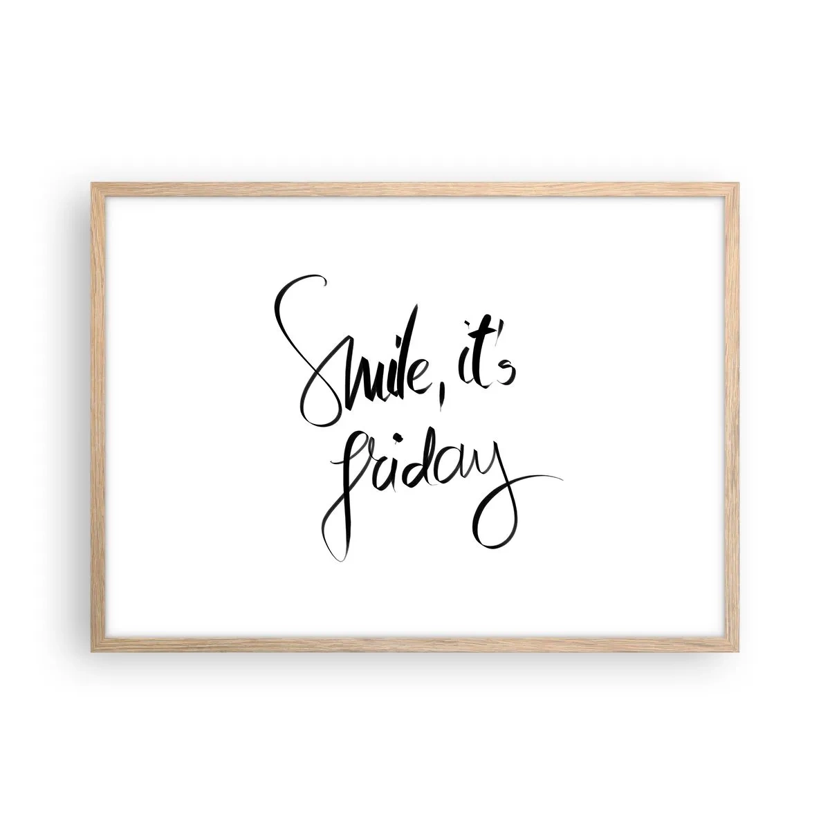 Pôster com moldura de carvalho claro - Verdadeira alegria - 70x50 cm