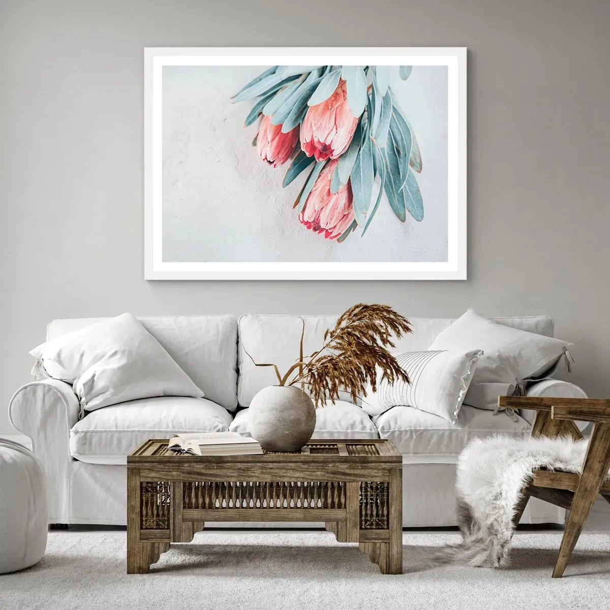 Pôster em moldura branca - Envergonhadas da sua própria beleza - 91x61 cm