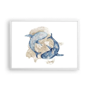 Pôster em moldura branca - Amizade ou amor? - 70x50 cm