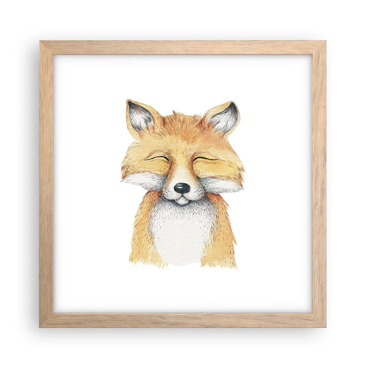 Pôster com moldura de carvalho claro - Humor de raposa - 30x30 cm