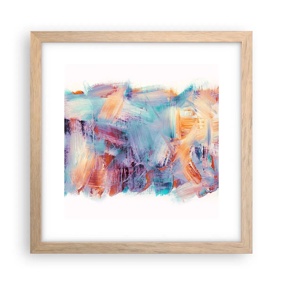 Pôster com moldura de carvalho claro - Uma bagunça colorida - 30x30 cm