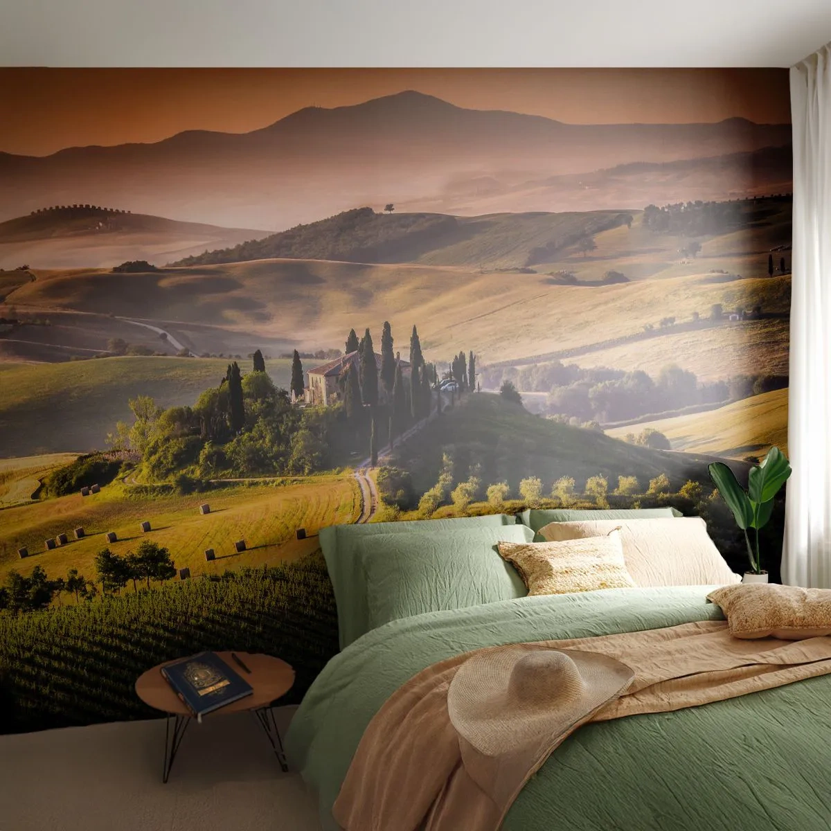 Papel de Parede Autocolante Deluxe Sticker - Arcádia - Paisagem toscana - Paisagem, Toscana, Vinhas - 250x175 cm