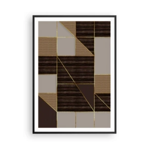Pôster com moldura preta - Mosaico de bronzes e ouro - 70x100 cm