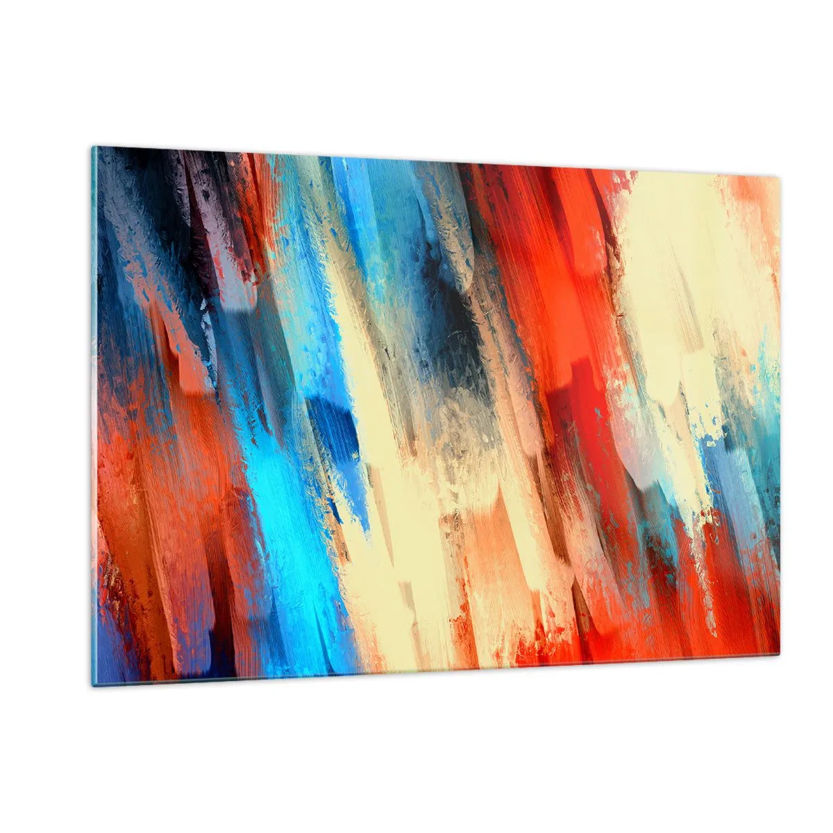 Quadro em vidro - Cascata de cores - 120x80 cm
