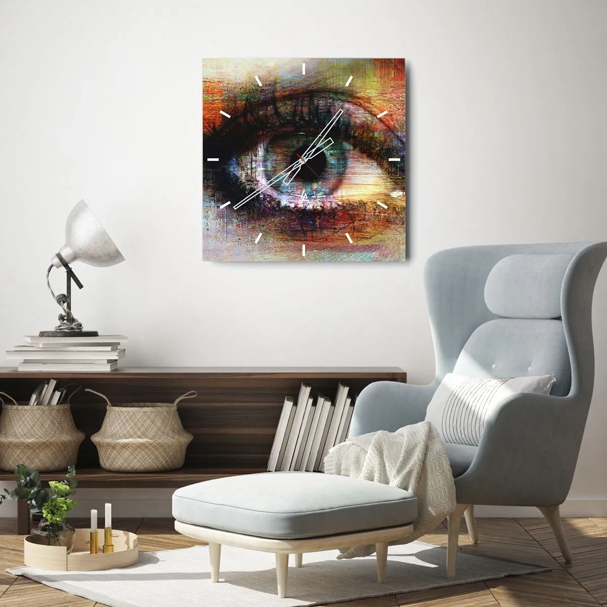 Relógio de parede - Relógio em vidro - Pode olhar para a alma - 30x30 cm