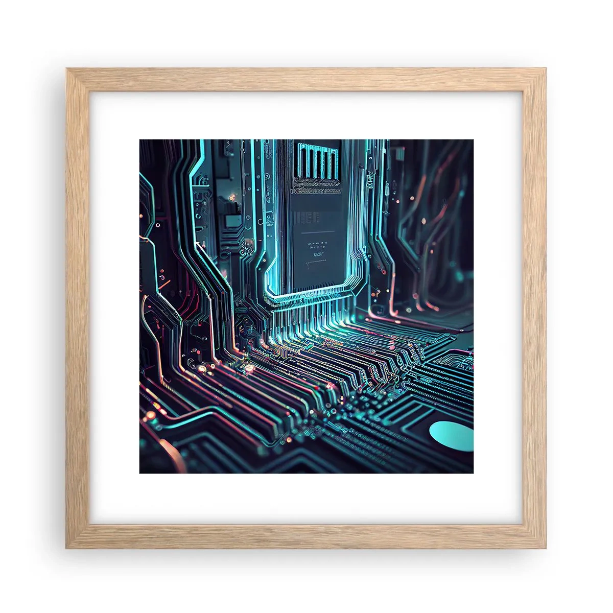 Pôster com moldura de carvalho claro - Só estou a pensar... - 30x30 cm