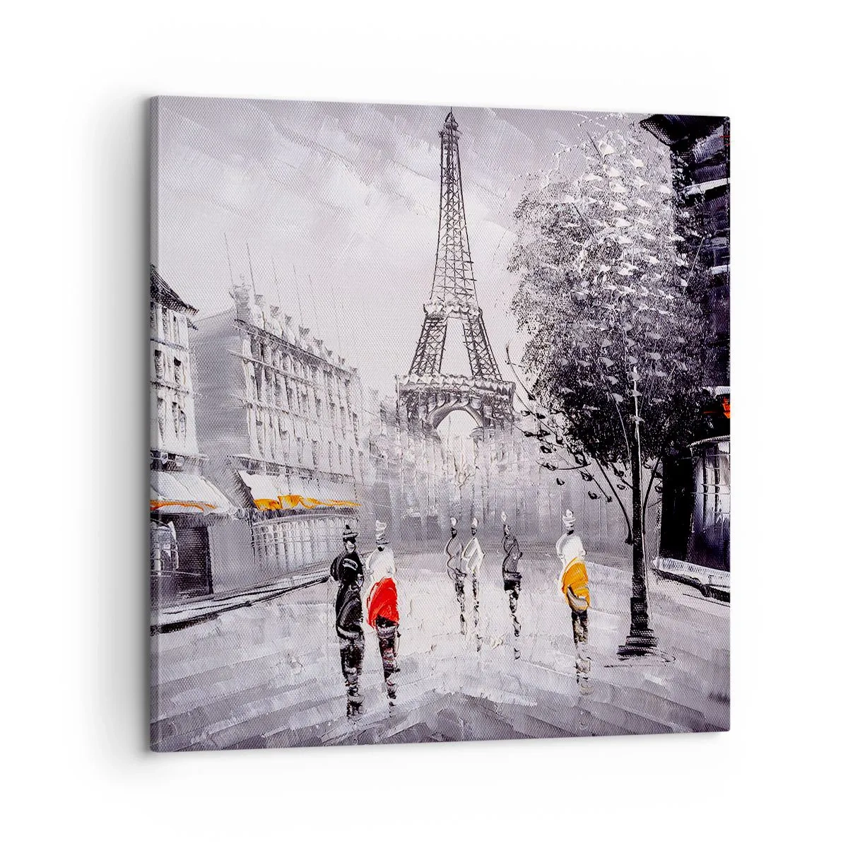 Quadro em tela - Passeio em Paris - 60x60 cm