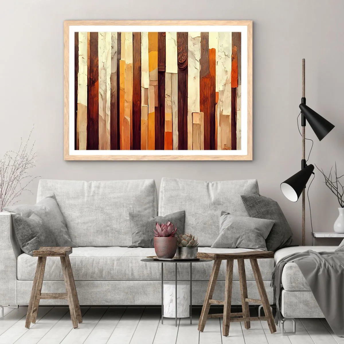 Pôster com moldura de carvalho claro - Hino das árvores da floresta - 70x50 cm
