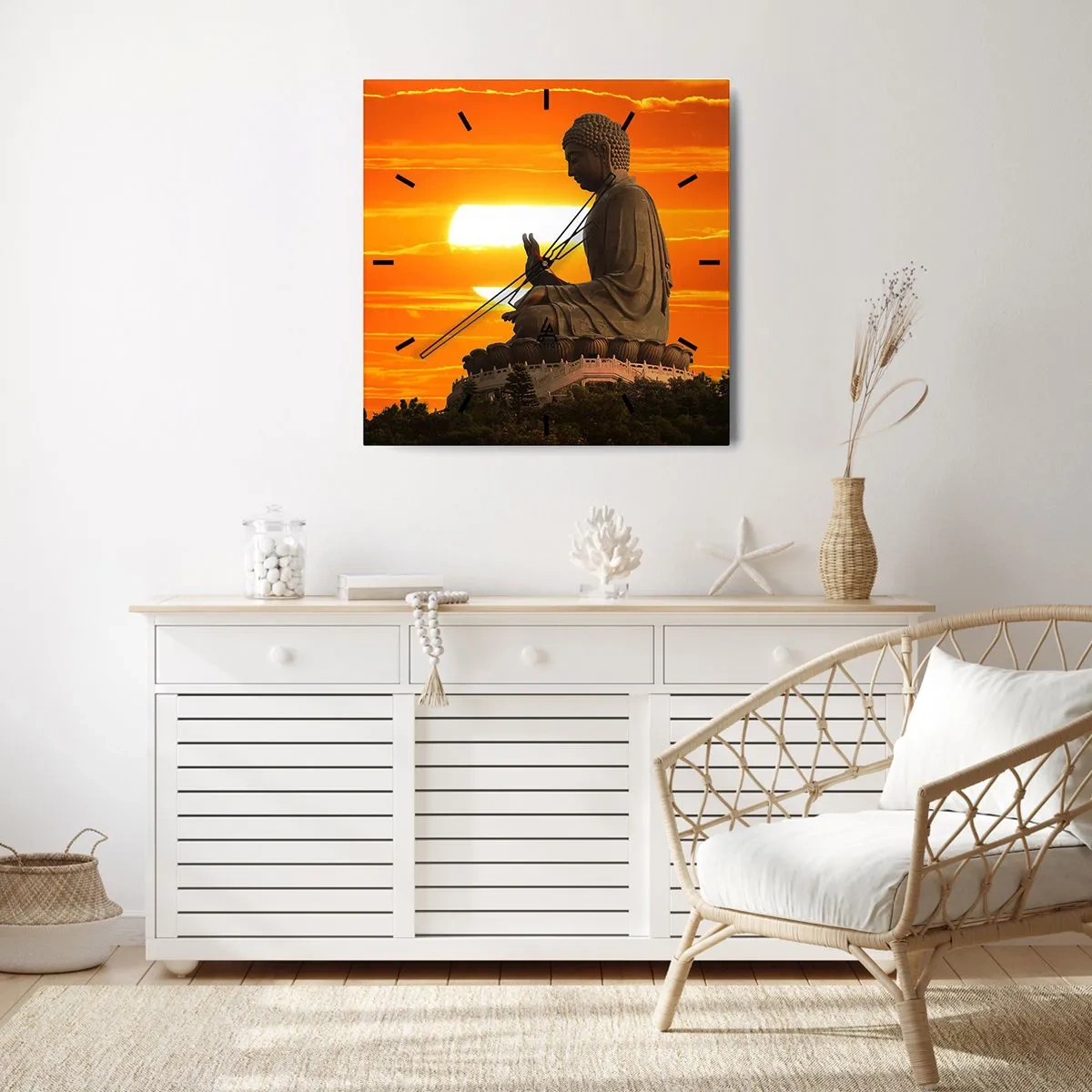 Relógio de parede - Relógio em vidro - Sem medo do mundo - 40x40 cm