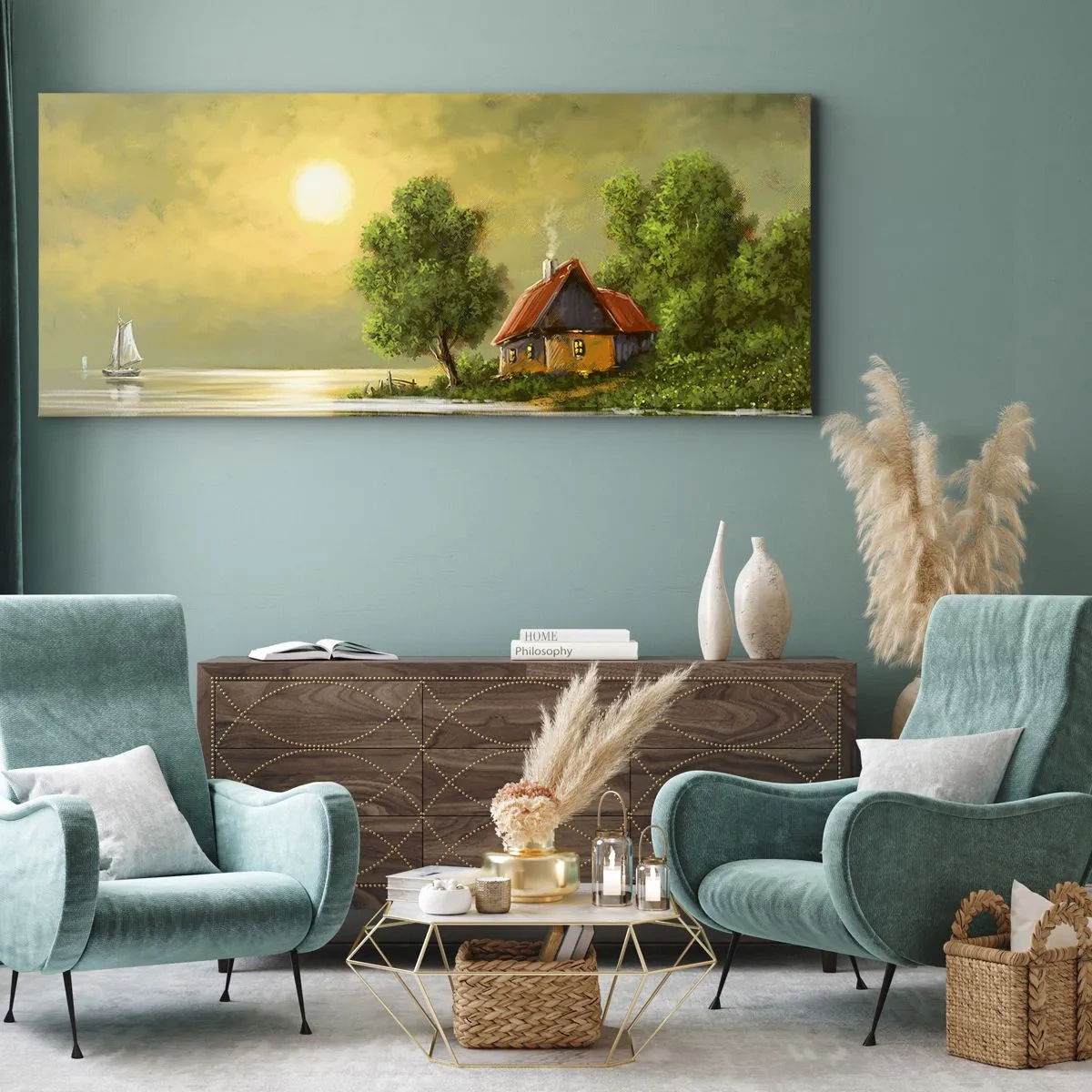Quadro em tela - Lindo como uma paisagem - 100x40 cm