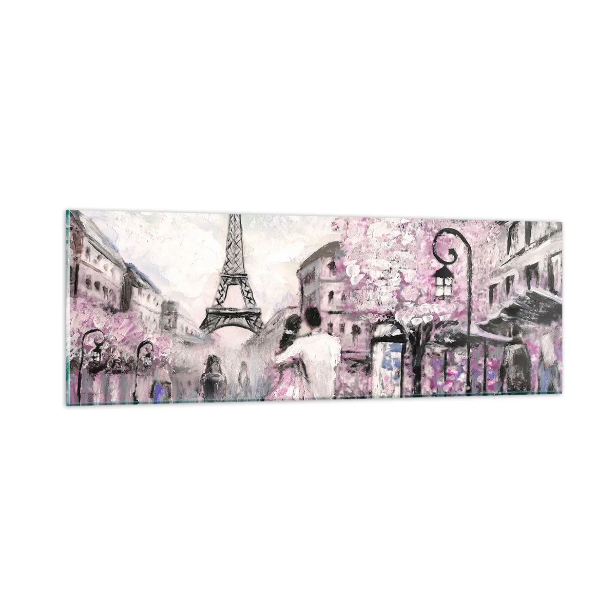 Quadro em vidro - Como for se apaixonar, somente em... - 90x30 cm