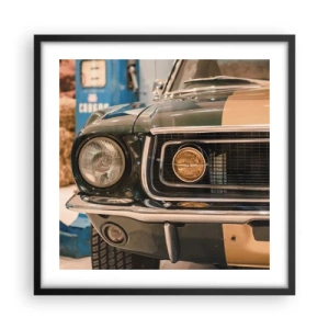 Pôster com moldura preta - Encontro com uma lenda - 50x50 cm