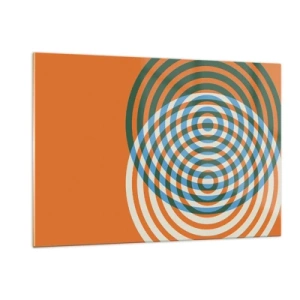Quadro em vidro - Variação circular abstrata - 120x80 cm