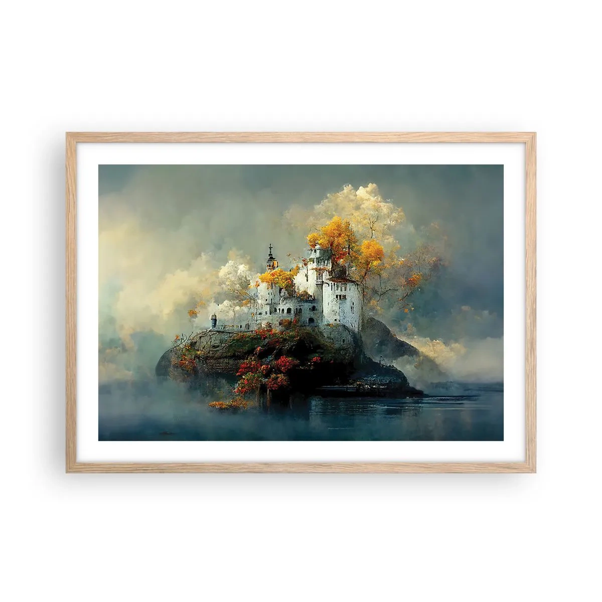 Pôster com moldura de carvalho claro - O começo de uma história romântica - 70x50 cm