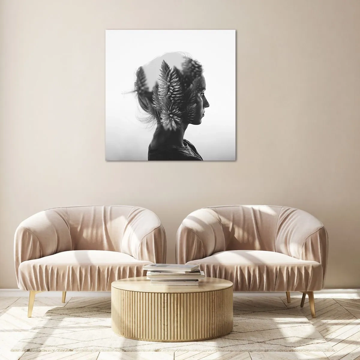 Quadro em vidro - A senhora do pinhal - 40x40 cm