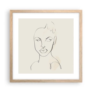 Pôster com moldura de carvalho claro - Esboço da sensualidade - 40x40 cm