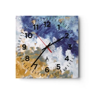 Relógio de parede - Relógio em vidro - Dança dos elementos - 30x30 cm