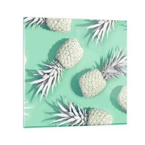 Quadro em vidro - Vão muito bem com a hortelã - 70x70 cm