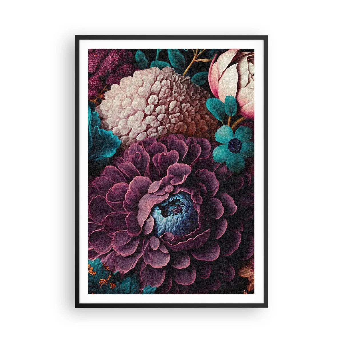 Pôster com moldura preta - Natureza em abundância - 70x100 cm