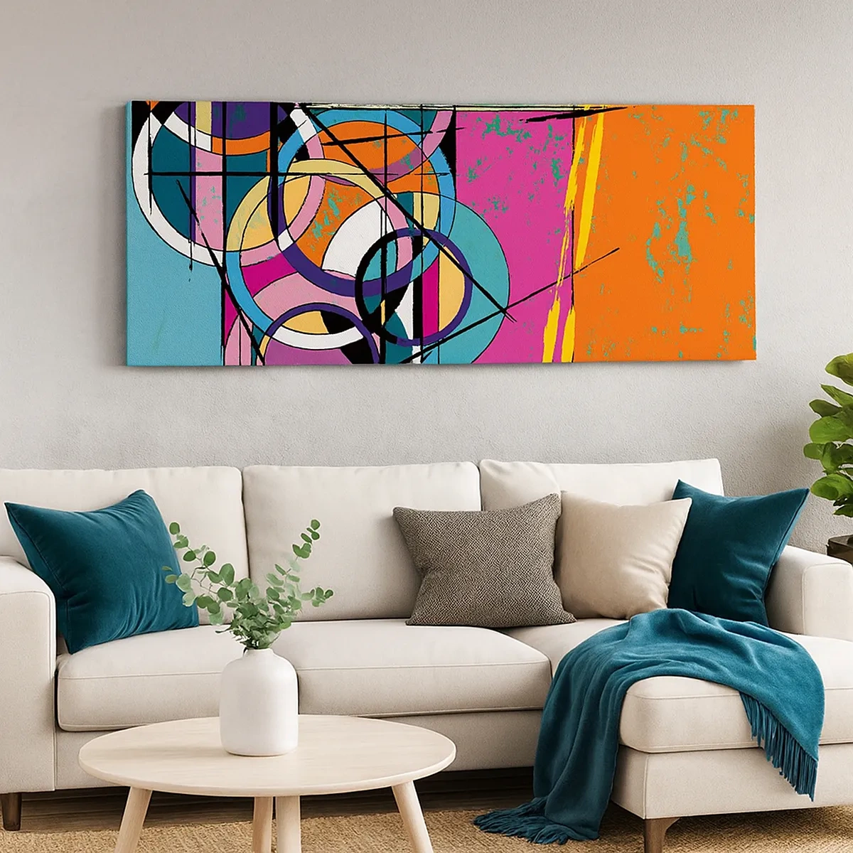 Quadro em tela - Círculo entre círculos - 30x30 cm