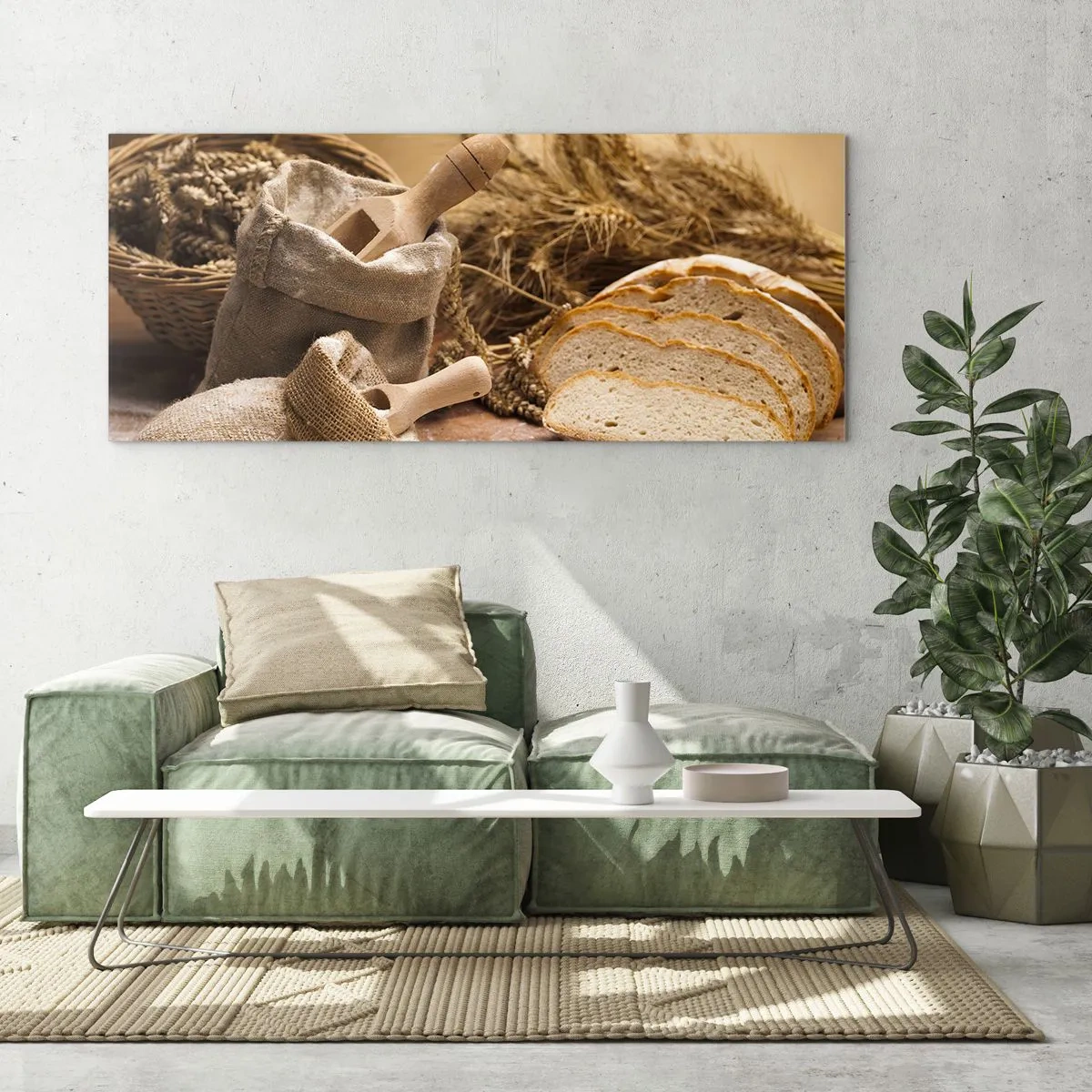 Quadro em vidro - Pão de cada dia - 90x30 cm