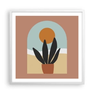 Pôster em moldura branca - Pequenas alegrias - 60x60 cm