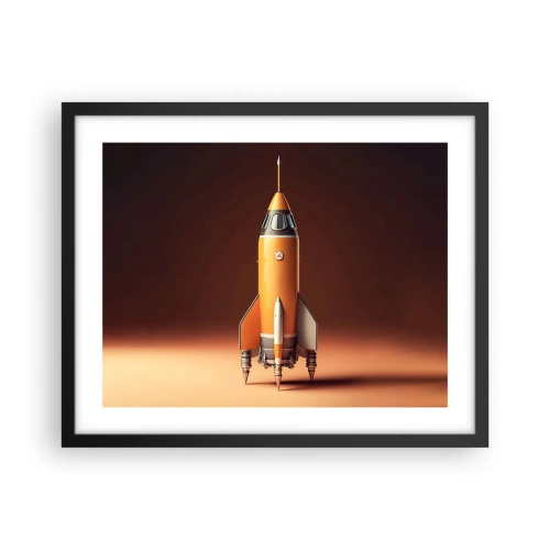 Pôster com moldura preta - Tudo começa com um sonho - 50x40 cm