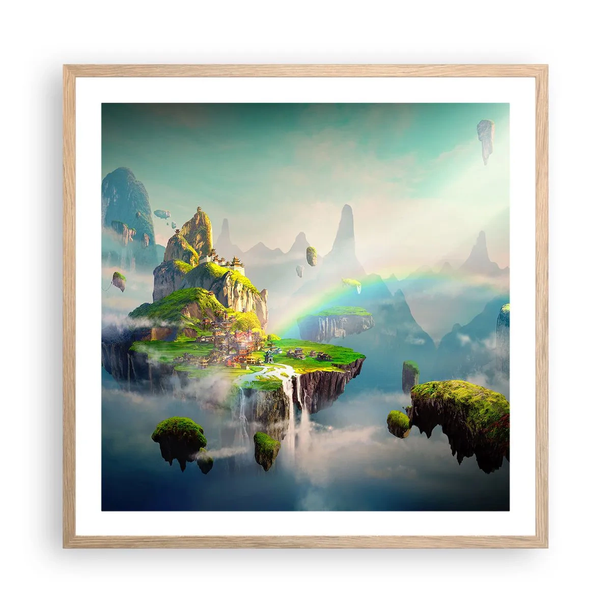 Pôster com moldura de carvalho claro - Meio do céu - as ilhas felizes - 60x60 cm
