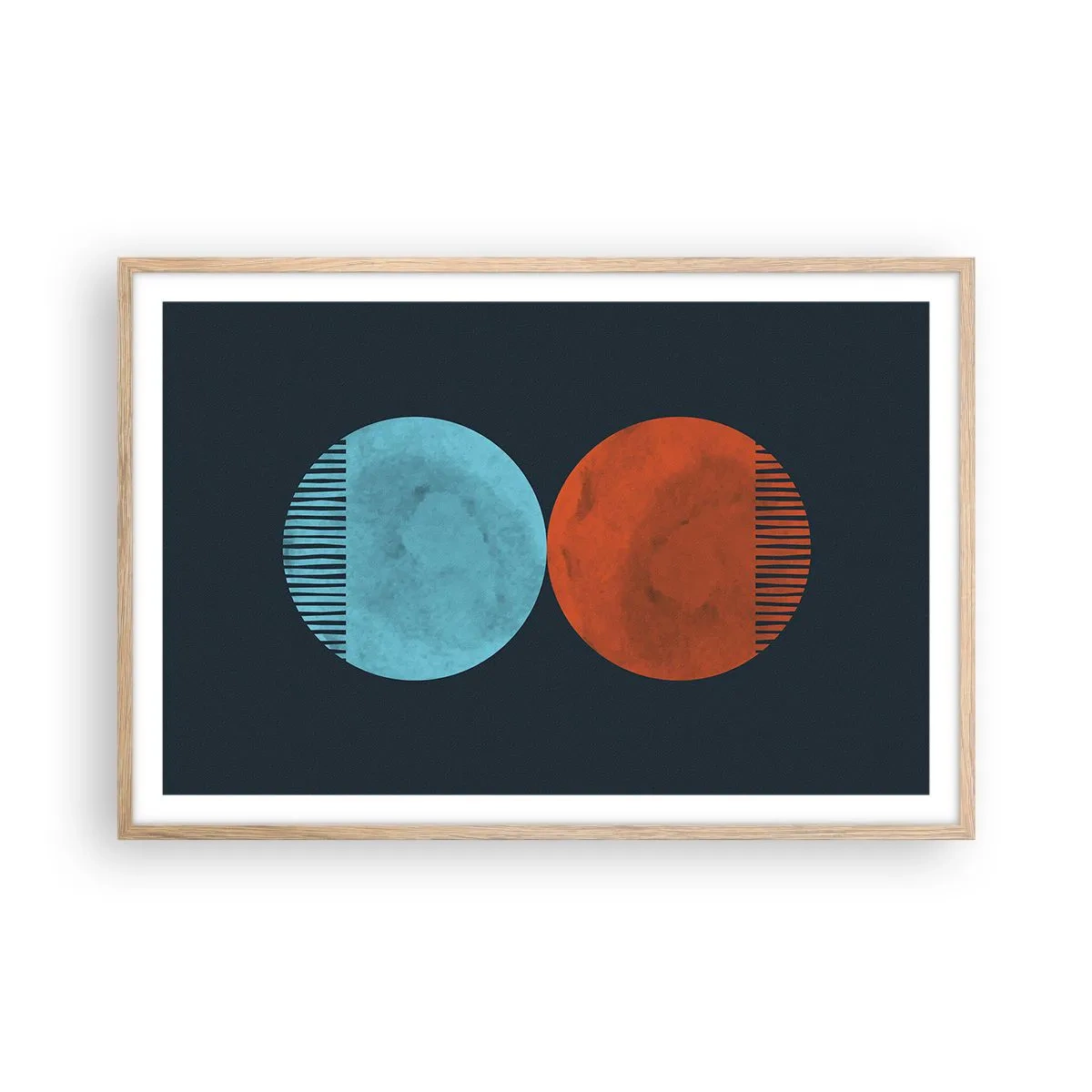 Pôster com moldura de carvalho claro - Apenas geometria? - 91x61 cm